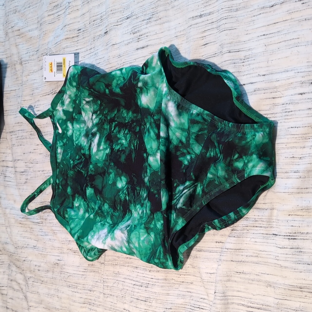 Green and Black Tie-Dye Swimsuit